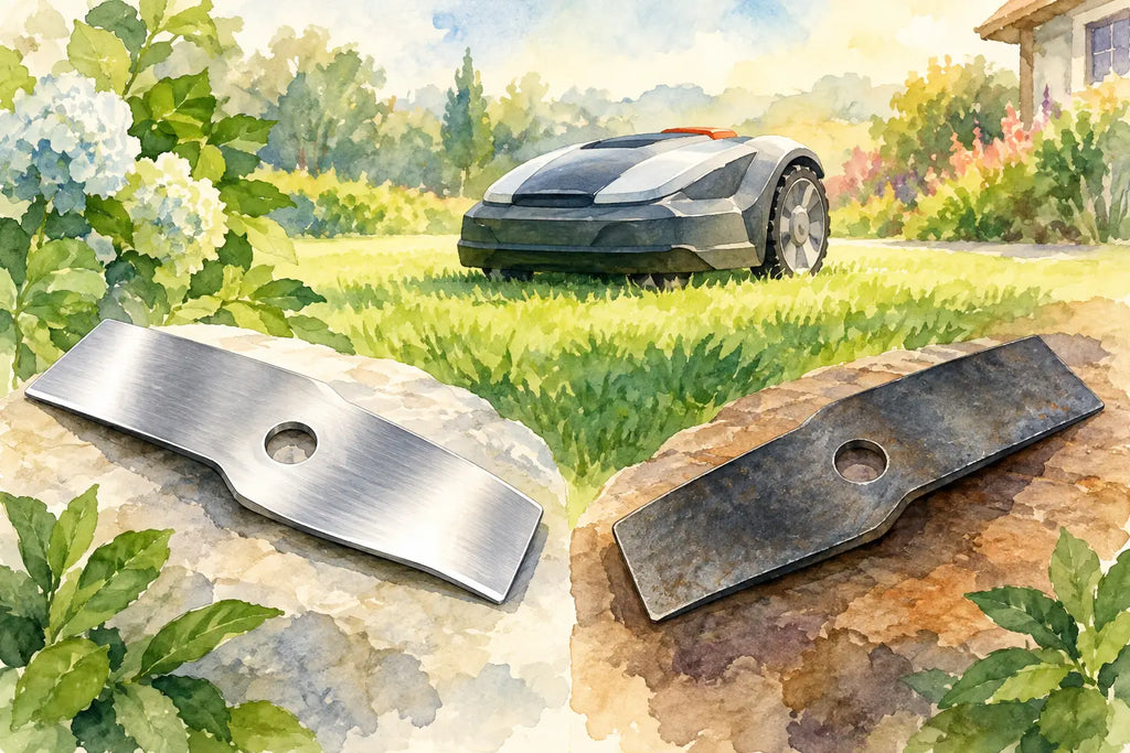 Rustfri knive eller carbonstål til robotplænen?