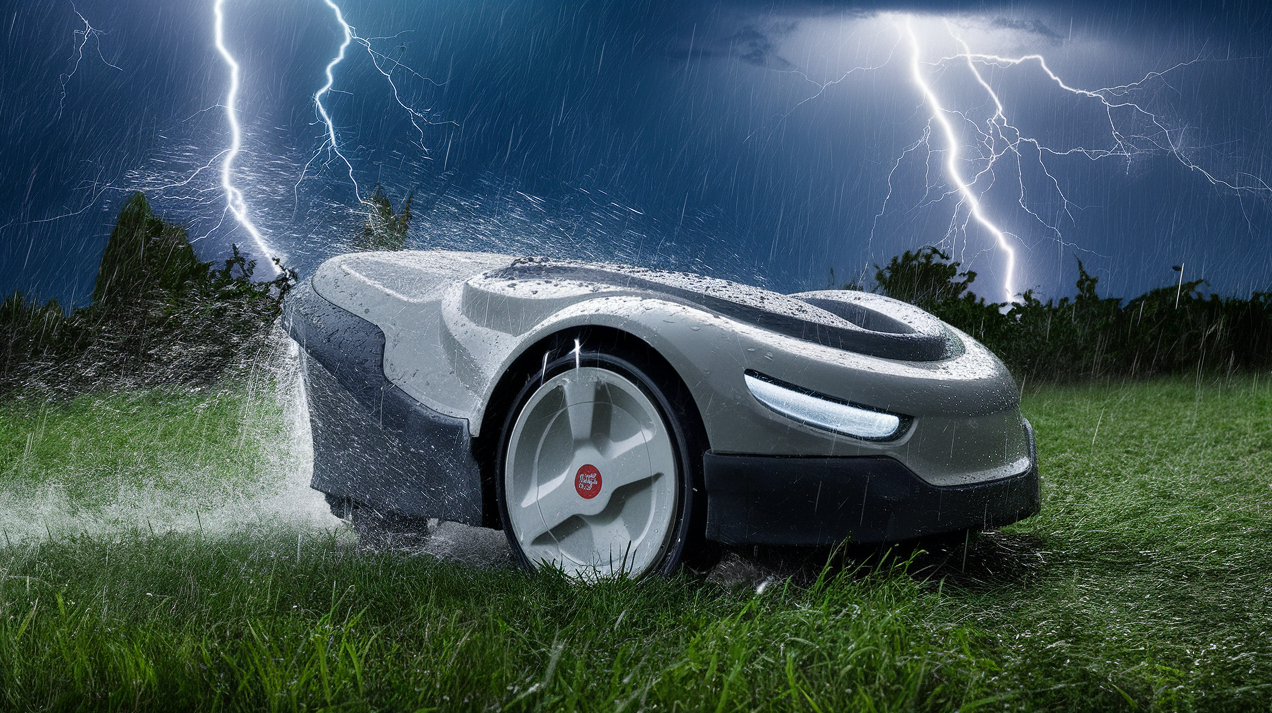 Robotplæneklipper i tordenvejr